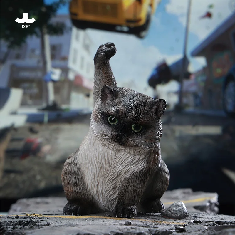 Jxk escala 1/6 gato fofo simulado estilo super-herói modelo animal de pouso para figuras de ação de 12 ", coleção de ornamentos de mesa