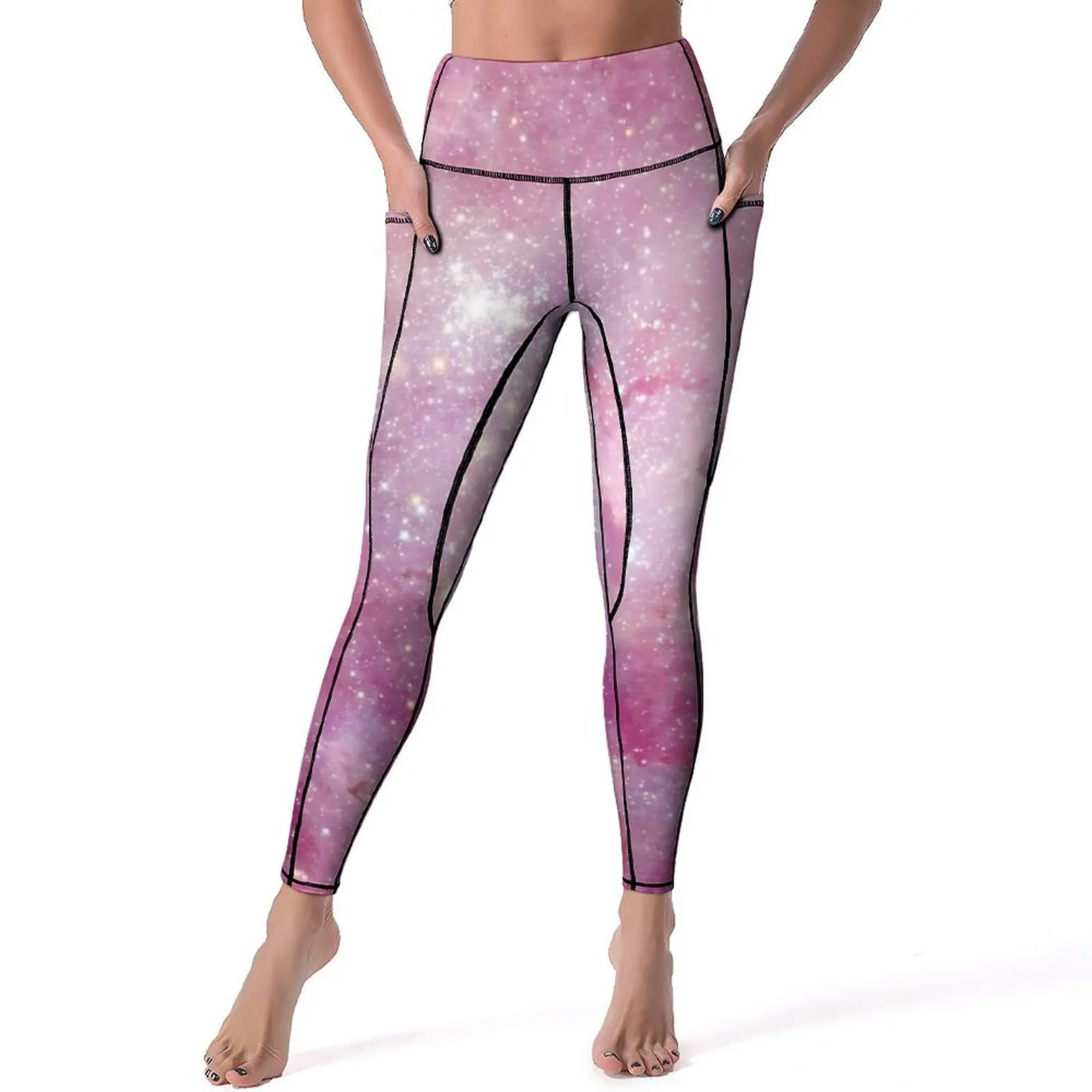 

Starry Space Yoga Pants Sexy Watercolor Stars Galaxy Custom Leggings Push Up Workout Gym Leggins Lady Cute Stretch Sports Tights