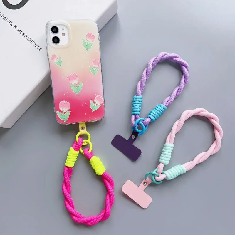 Anti-lost Lanyard Hand Chain Phone Wrist Straps Hanging Rope Candy Colors Phone Chain Cellphone Strap