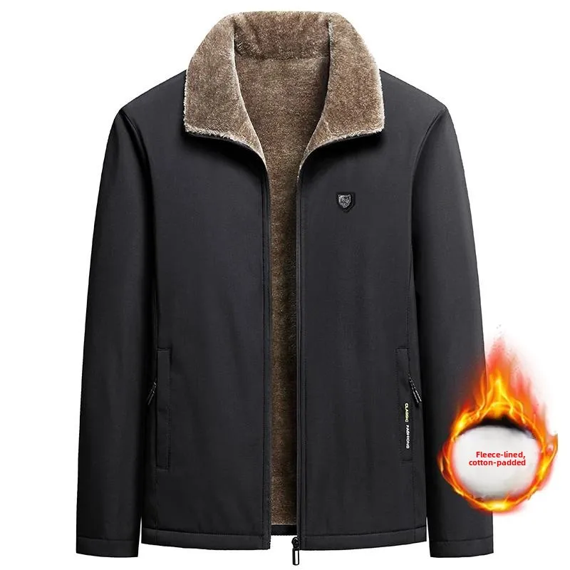 2026 M-8XL Classic Lamb Cashmere Fleece Parkas Men Thick Cotton Coat Windproof and Warm Top Winter Cotton Clothes Thermal Jacket