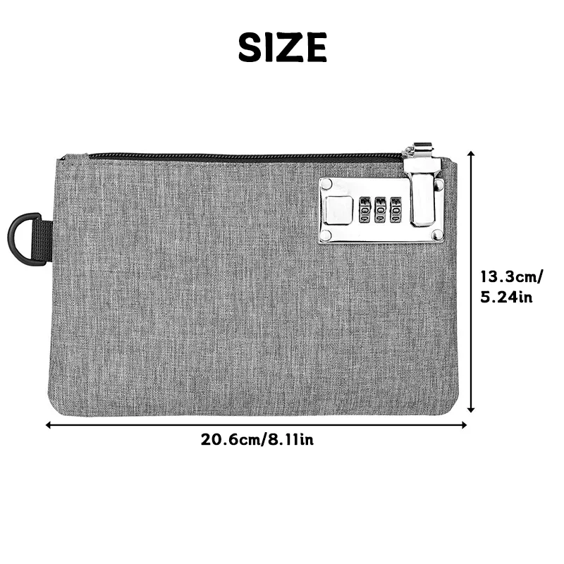 Запираемый мешок для денег Портмоне для наличных, паспортов, хранения кредитных карт, сумка для денег, мужской карманный клатч с замком для мужчин