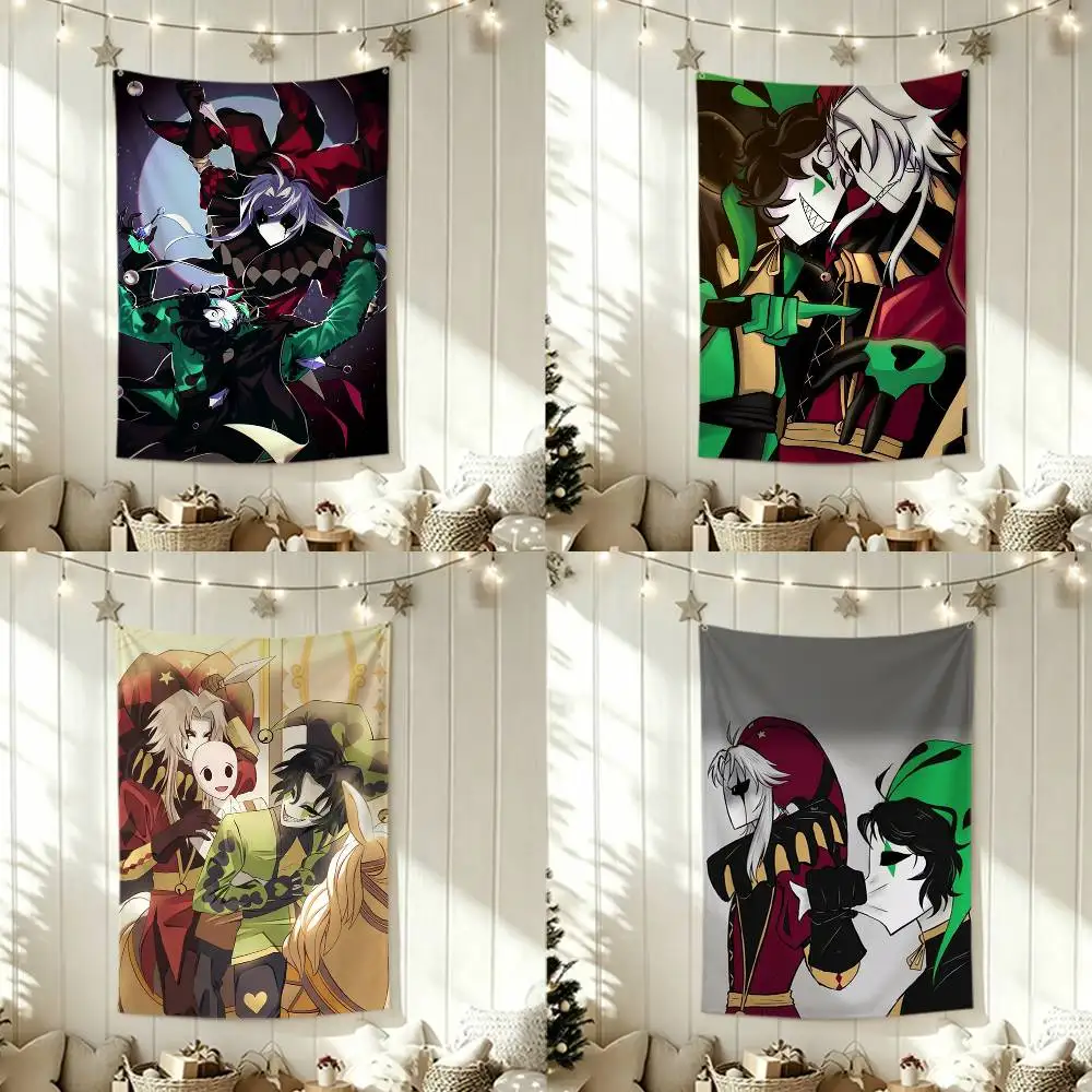P-Pierrot and H-Harlequin Flags Wall Hanging Tapestry Outdoor Garage Room Decorative flag Background Blanket
