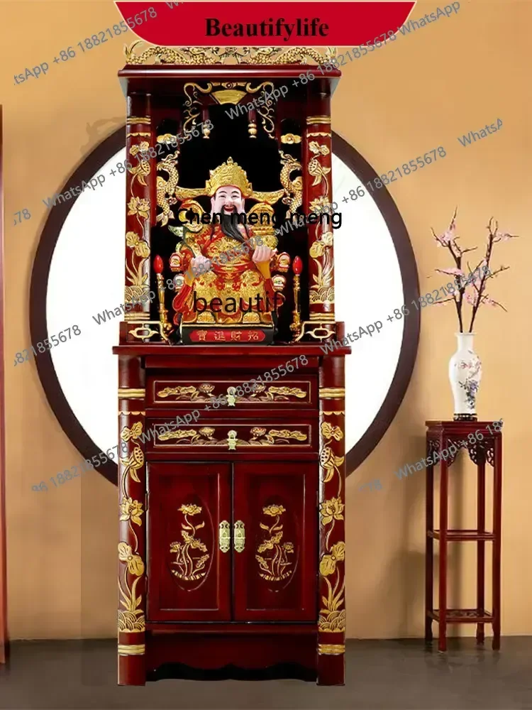 

z183 Solid Wood Buddha Niche Buddha Cabinet New Chinese Style Clothes Closet Shrine Ancestor Altar Cabinet Home God of Wealt