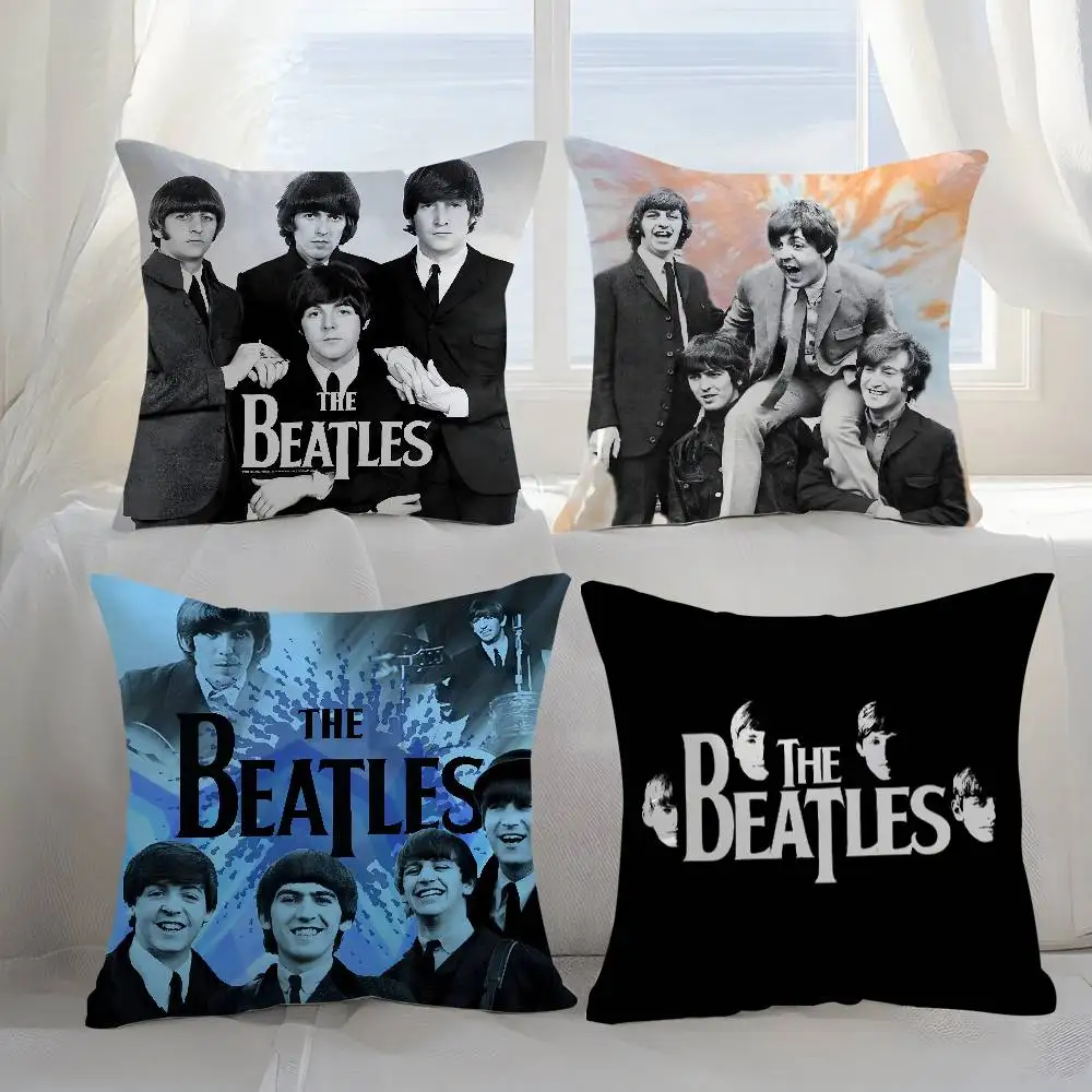 The B-beatleS-Band Pillow Case  Plush Fabric Soft  Pillowcase Double Sided Print Cushion Cover Household Gifts