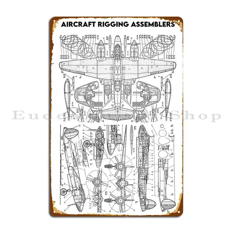 Aircraft Rigging Assemblers Airplane Airplane Metal Plaque Poster Design Wall Decor Print Club Vintage Tin Sign Poster