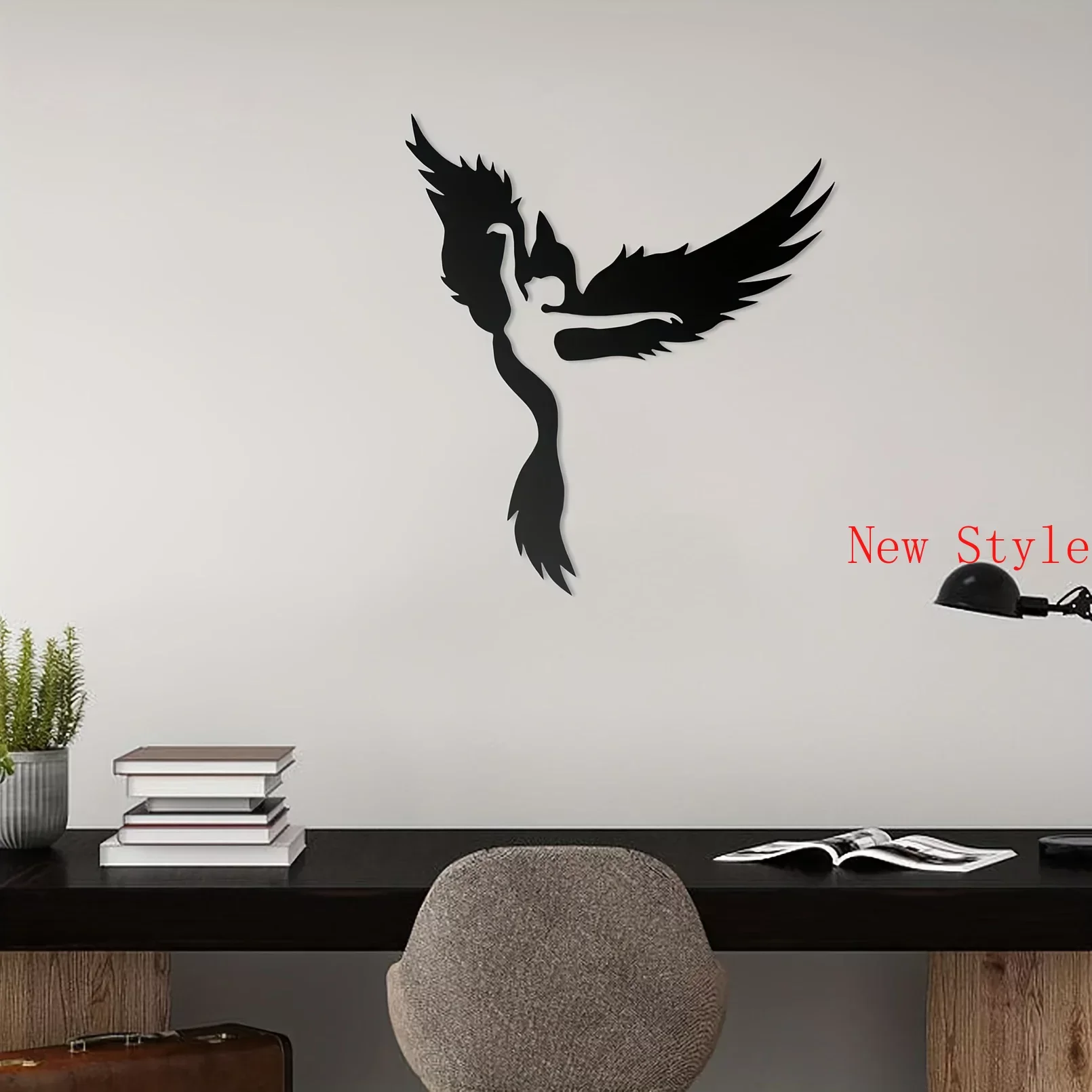 

Metal Angel Bird Wall Mounted Decoration Simple Line Drawing Home Painting Wall Sculpture Kitchen Bathroom LivingRoom Bedroom Ho