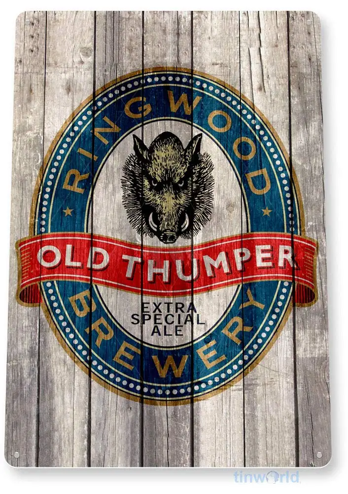 Tinworld Tin Sign Old Thumper Brewery Rustic Beer Bar Pub Metal Sign Decor B368