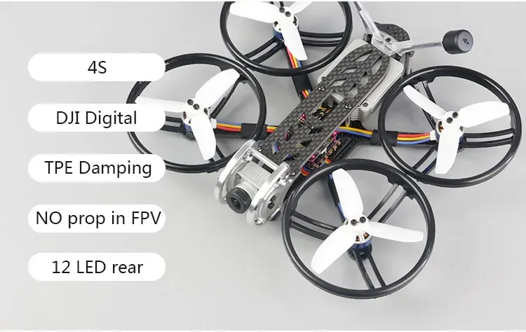 LDARC DJ140 PNP 2,8 pollici F411 20A XT1305 4S Cinewhoop FPV Racing freestyle | Quadricottero cinematografico 4S FPV digitale / RunCam 4K