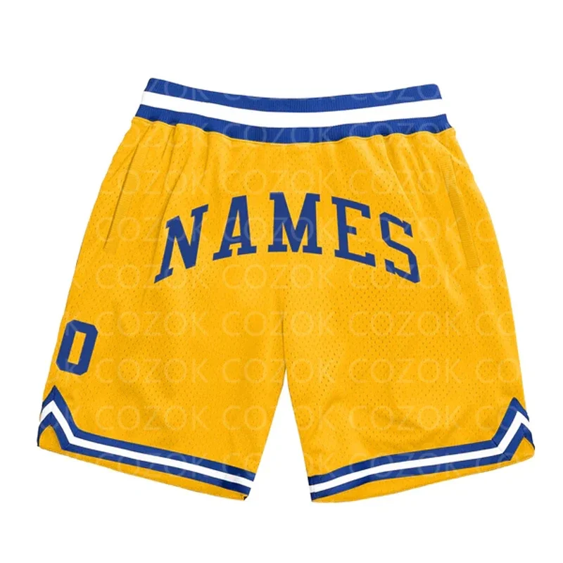 Custom Yellow Light Authentic Basketball Shorts 3D Printed Men Shorts Your Name Mumber Quick Drying Beach Shorts