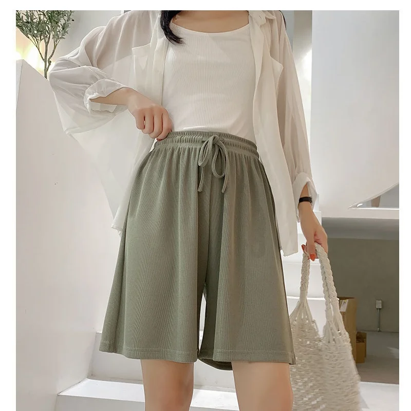 New Models 2024 Women Summer Fashion Cool High Waisted Leisure Wide Legs Loose Fitting Outside Sports Shorts