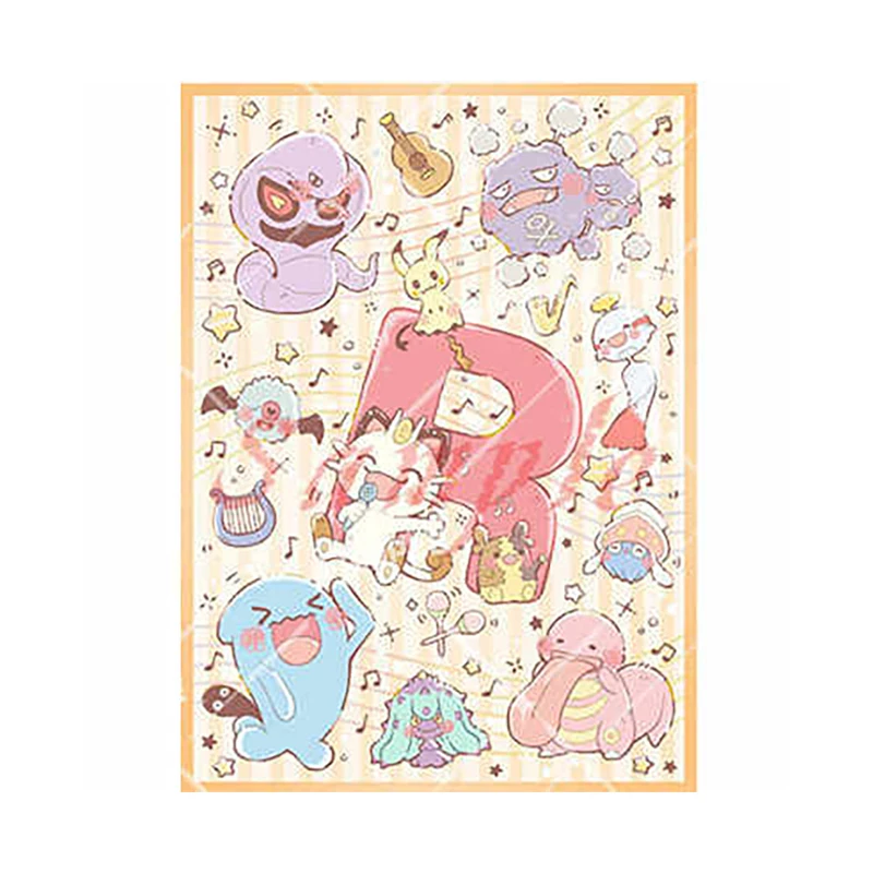 

60pcs/set Rocket Team R Concert Meowth Wobbuffet Flash Card Sleeve PTCG Anime Game Collection Card Protective Cover 66*91mm