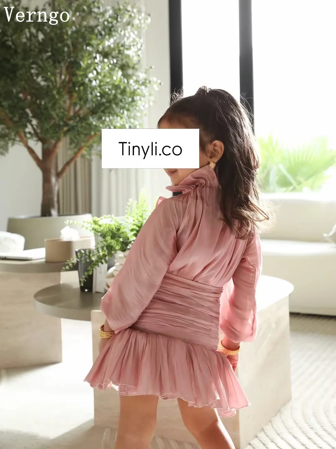 Verngo Elegant Lavender Crepe Girl Formal Occsion Dress  A Line Tiered Formal Fit Arabia Prom Party Dress Customize - view 3