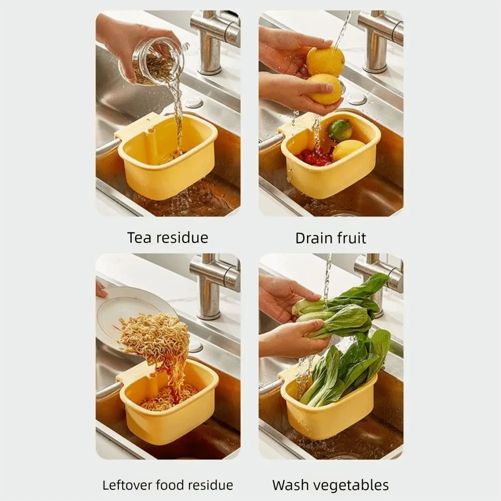 2 في 1 بالوعة مصفاة معلقة سلة الإبداعية التنظيف الذاتي المطبخ القمامة تصفية سعة كبيرة استنزاف بسرعة #5