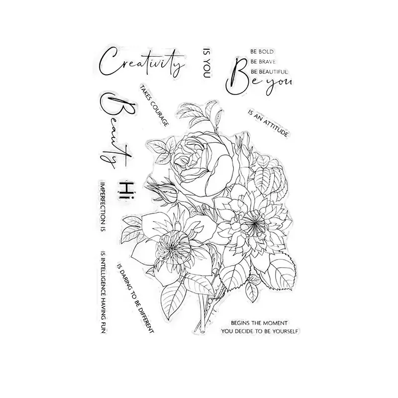 Clematis Josephine Outline Stempel für Scrapbook, Tagebuch, Dekoration, Prägevorlage, DIY-Grußkarte, handgefertigt, 2026 neu