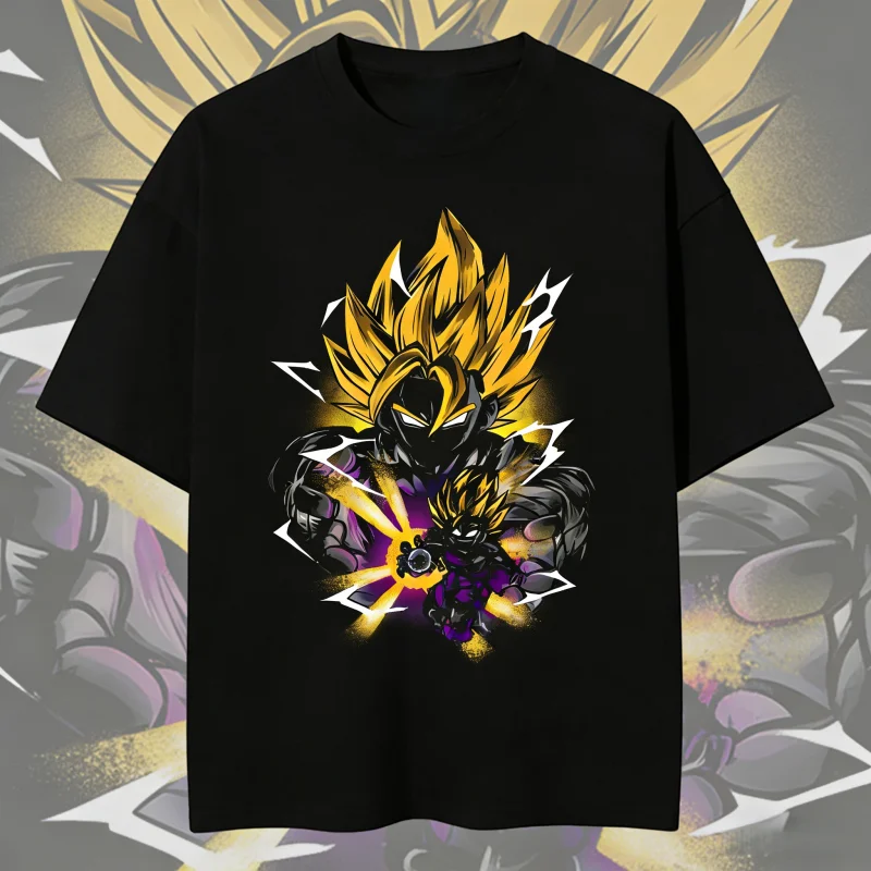 2026 Neues Sommer-T-Shirt zum 40. Jubiläum von Dragon Ball mit Son Goku, 100% Baumwolle, Anime-Print, Übergröße, Lässige Streetwear, Unisex, Y2K
