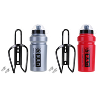 500ml MTB Bike Water Bottle + Bottle Holder Aluminum Alloy Cage Rack Mount Screw for Cycling Riding Accessories