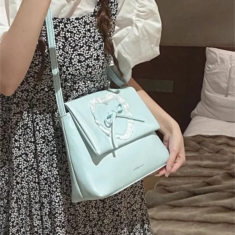 Xiuya Pink Sweet Shoulder Bag for Women Love Heart Fashion Large Capacity Casual Armpit Bag Elegant Harajuku Literary Handbag