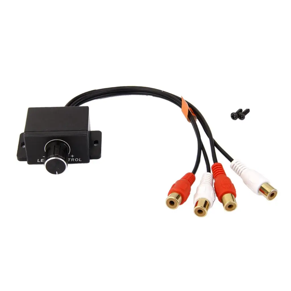 Adjustable Audio Controller Level Volume Knob Modern Style RCA Interface for Home and Car Amplifiers