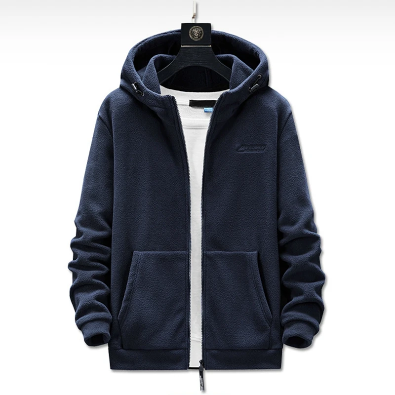 الخريف والشتاء حجم كبير الرجال سترة مقنعين عادية 9XL 8XL 7XL 6XL موضة جديدة الصوف جيب سستة سترة دافئة هوديي. #5