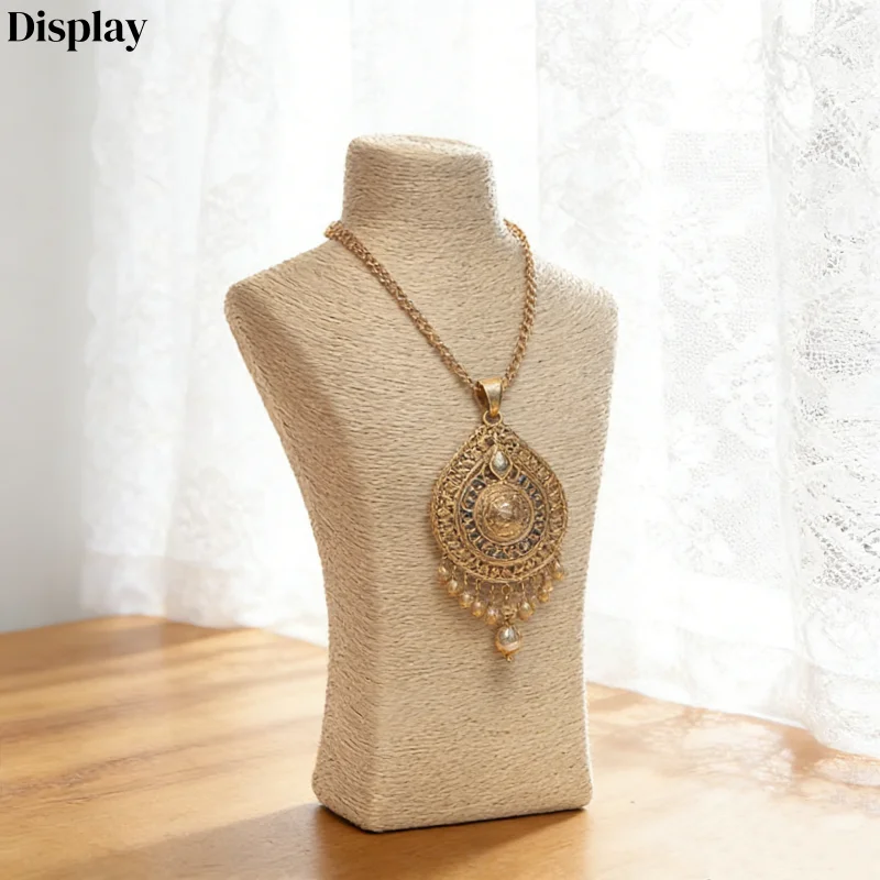 

Льняная подставка для демонстрации ювелирных украшений - портретный манекен-бюст для демонстрации ожерелий, витринная полка-органайзер для дома