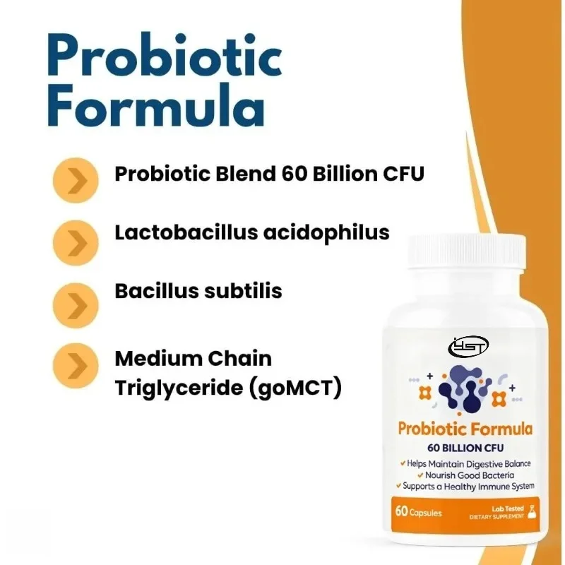 Probiotic Strains - Gut, Digestive, and Immune Health Support -60 Billion CFU, Capsule 60