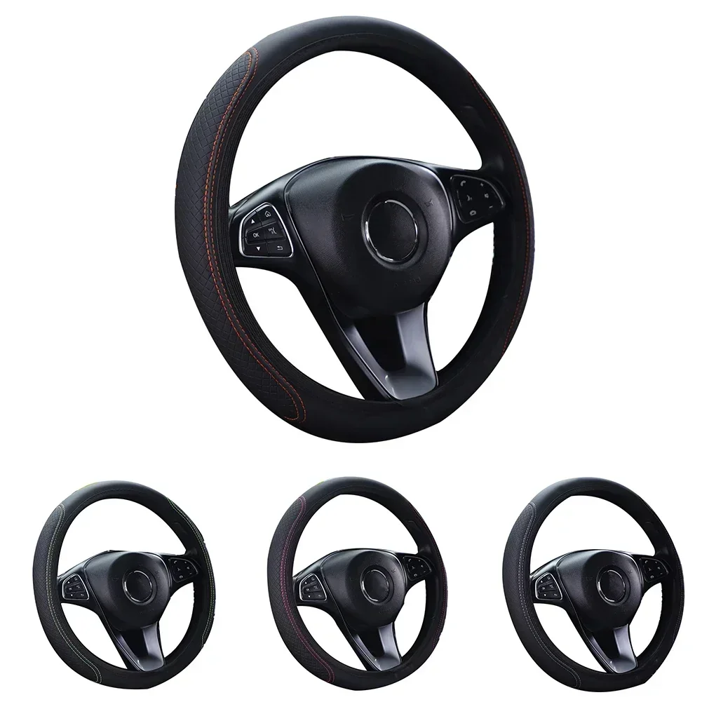 New Practical Steering Wheel Cover Car Interior Four Seasons Leather Steering Wheel Cover Universal Easy To Store