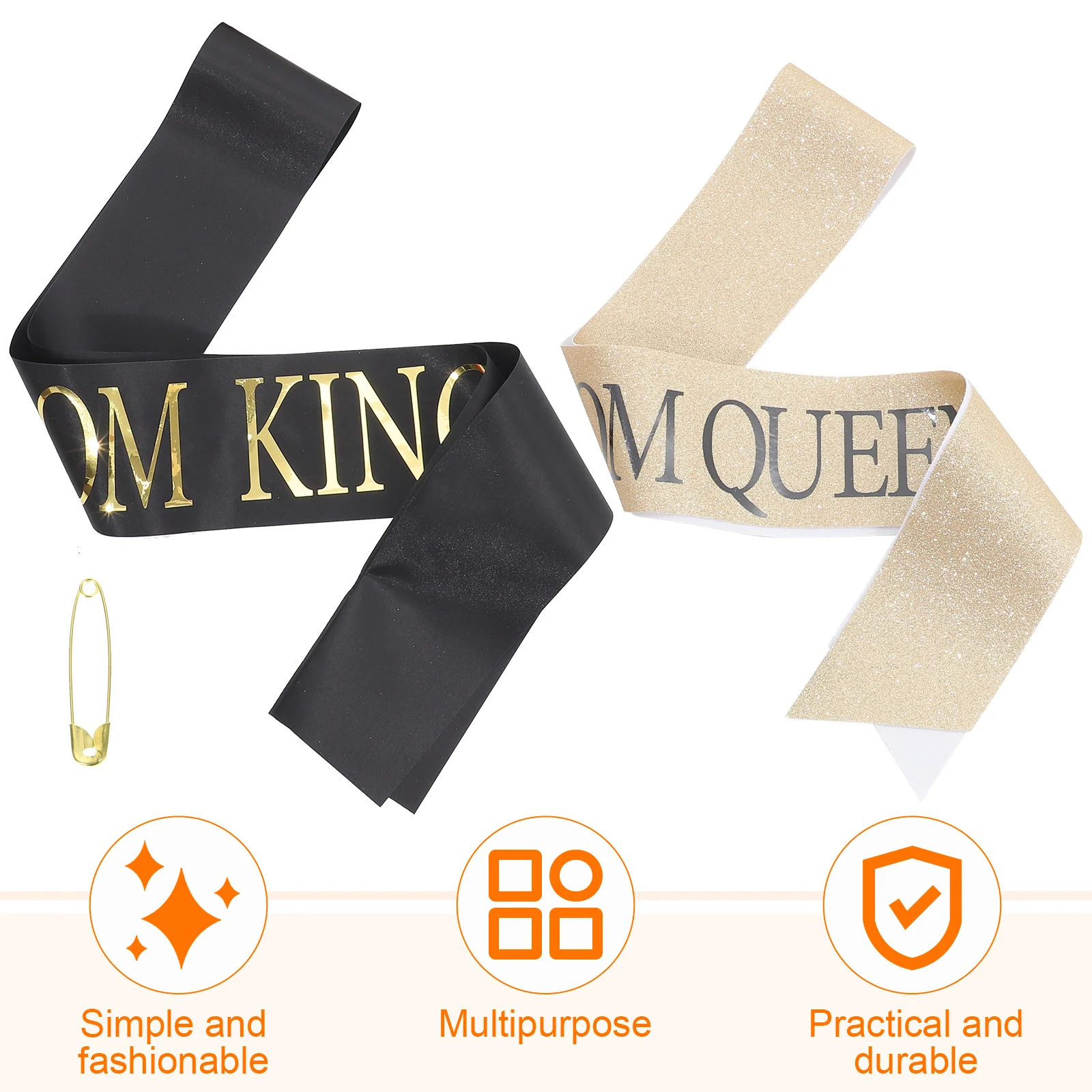 

2 Pcs Birthday Crown and Sash Queen Costume Accessories Beauty Pageant Congrats Class Prom Party