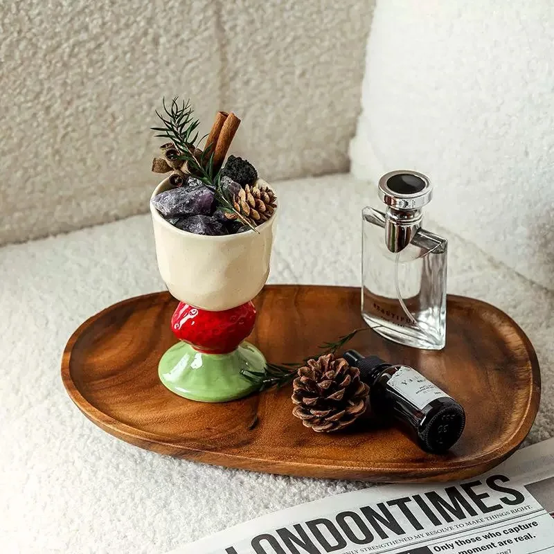 

Fruit High Footed Cup Cute Mug Handpainted Underglaze Color Ceramic Cup Household Drinking Utensil