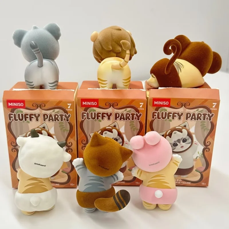 

Miniso Mofusand Series 2025 Furry Party Blind Box Figure Trendy Ornament Birthday Gift Decoration Pendant Collectible Toy