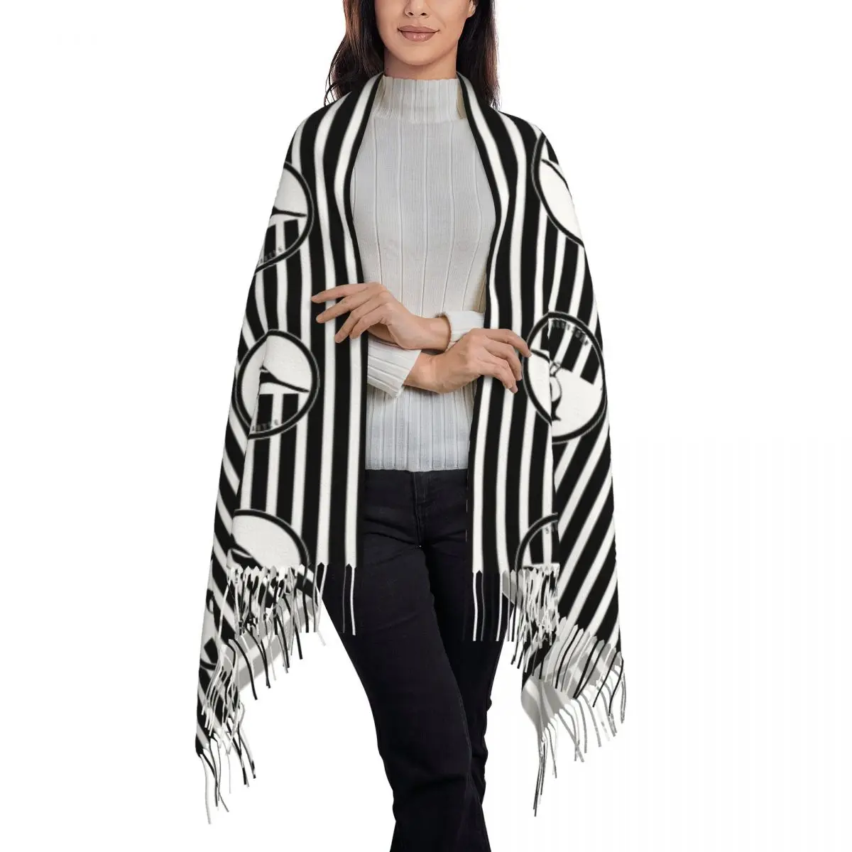 Newcastle - Magpies Scarf Tassel Scarves for Women Soft Warm Shawls and Wraps Long Fall Winter Shawl Wrap