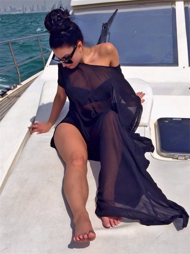 

Swimsuit Cover Up Women, Sheer Beach Cover Up Kaftan, Kimono Coverup, Long Dress, Bridal, Wedding, Handmade