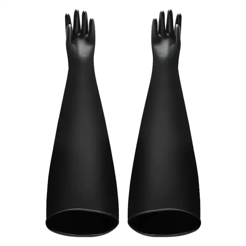 Lab Butyl Synthetic Rubber Isolation Gloves Long Arm Protective Gloves for Glove Box Anaerobic Chamber Compatible with 8B1532