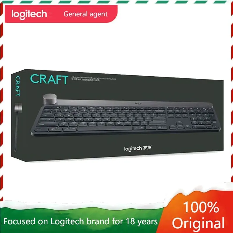 Logitech Craft Wireless Bluetooth Keyboard Intelligent Control Knob Dual Mode Connection Multiple Device wireless keyboar For PC