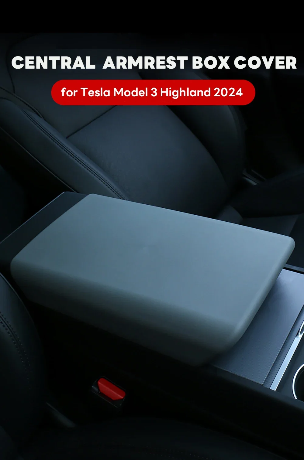 Für Tesla Model Y L Juniper 2026 Mittelkonsolen-Armlehnenabdeckung YL 2025 Armlehnen-Schutzabdeckung Model 3 Highland Zubehör – Detail 4