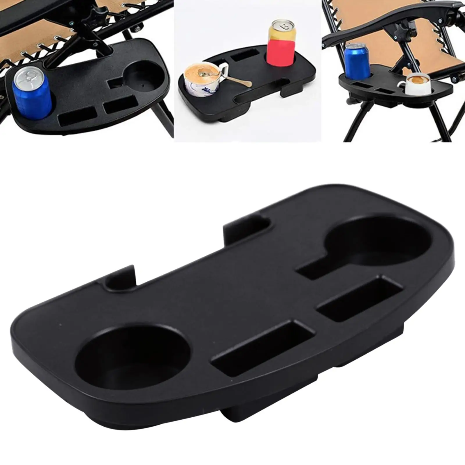 Recliner Clip On Side Table Cup Holder Snack Tray for Lounge Chair Beach