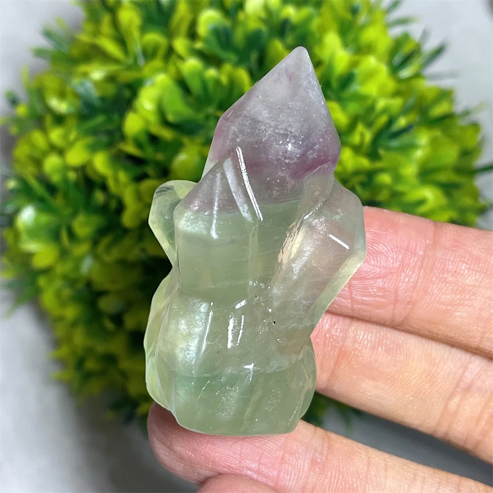 Tour de Fluorite Naturelle en Cristal, Grappe de Pierres Pointues, Spécimen Minéral Sculpté, Quartz Poli, Décoration d'Intérieur, Cadeau Énergétique
