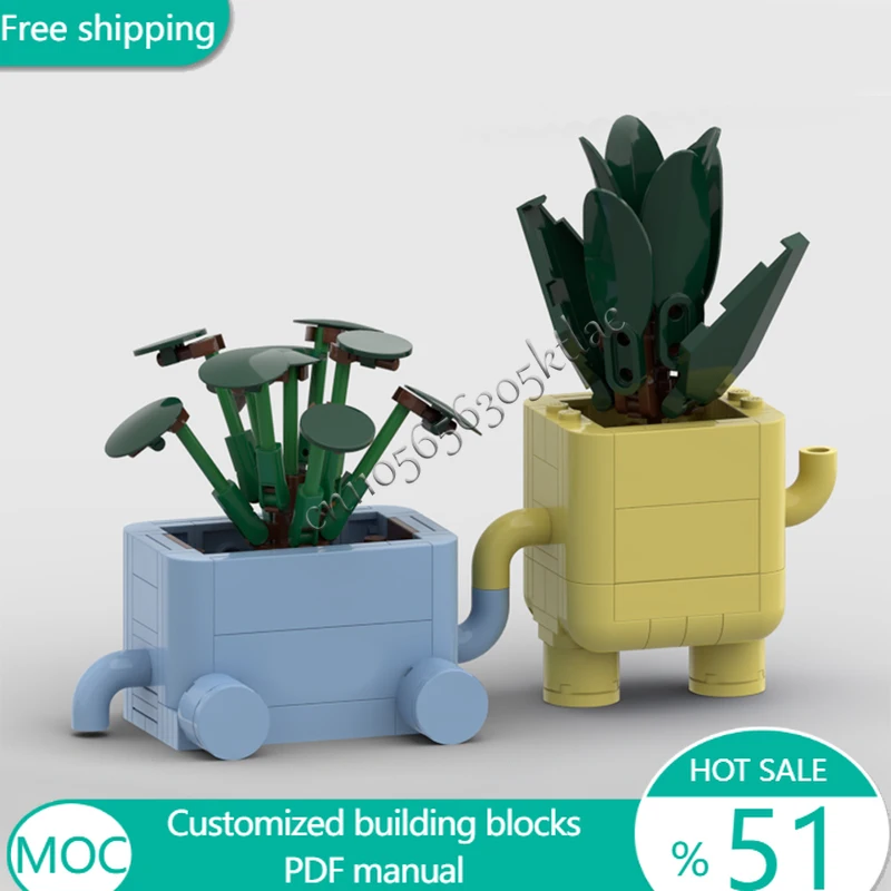 

224 PCS Flowers Happy Plants 10349 Touching Each Other MOC Customize Modular Building Block Popular DIY Boys Holiday Toy Gifts
