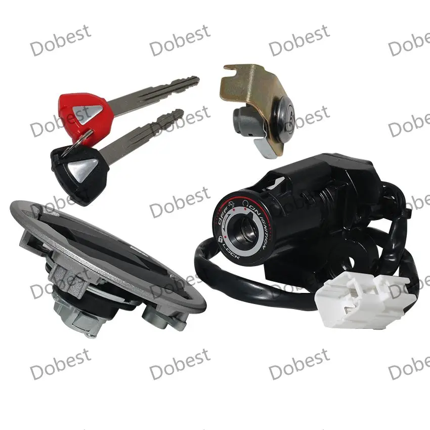 

Motorcycle Ignition Switch Kit Fuel Gas Cap Tank Cover Seat Lock With 2 Keys For Kawasaki EX400 Ninja 400 / ABS and ER400 Z400
