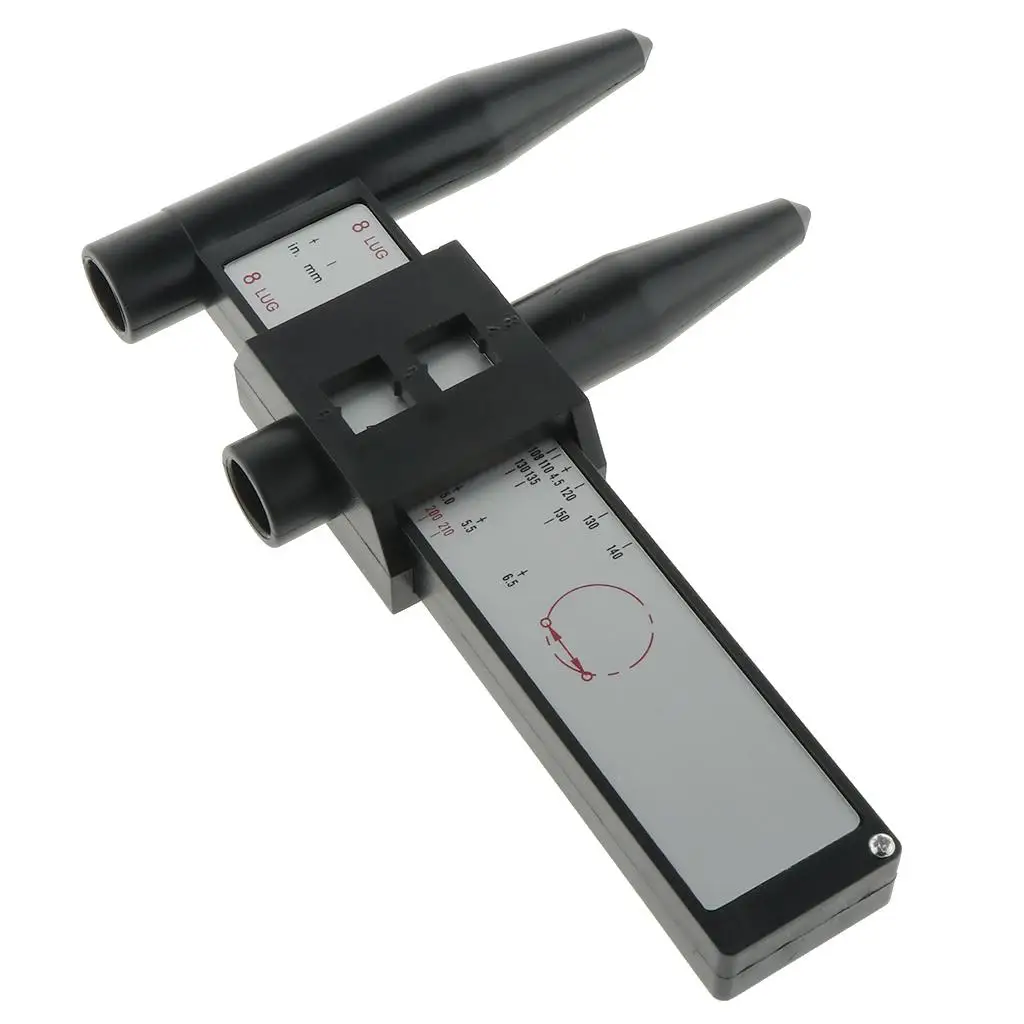 Automotive Lug Bolt Pattern Gauge Plastic Pcd Ruler for Precise Stud Distance Measuring Tool Fits Most 4 5 6 8 Holes