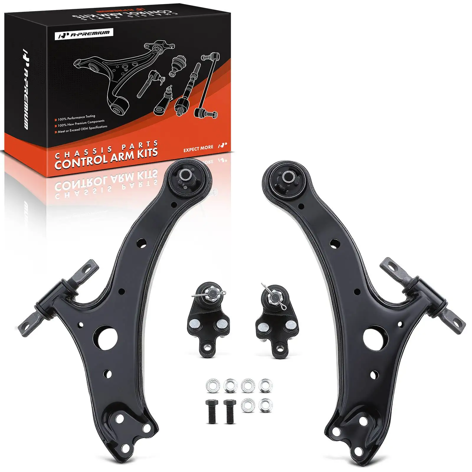 A-Premium 4x Front Control Arm with Ball Joints for Toyota Camry 02-06 Highlander 04-07 Lexus RX330 04-06 RX350 07-09 RX400h