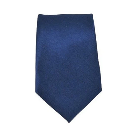 Polyester Narrow Neck Tie Skinny Solid Dark Blue Thin Necktie for Men (2inch Max Width)