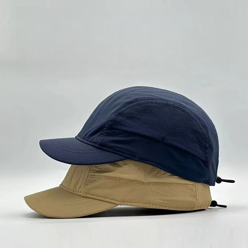 2026 Kurzbrim-Baseballkappe in Unifarbe, Leichtgewichtig, Schnelltrocknend, Polyester, Verstellbarer Schnallenverschluss, Sonnenschutz, Atmungsaktiv – Detail 8