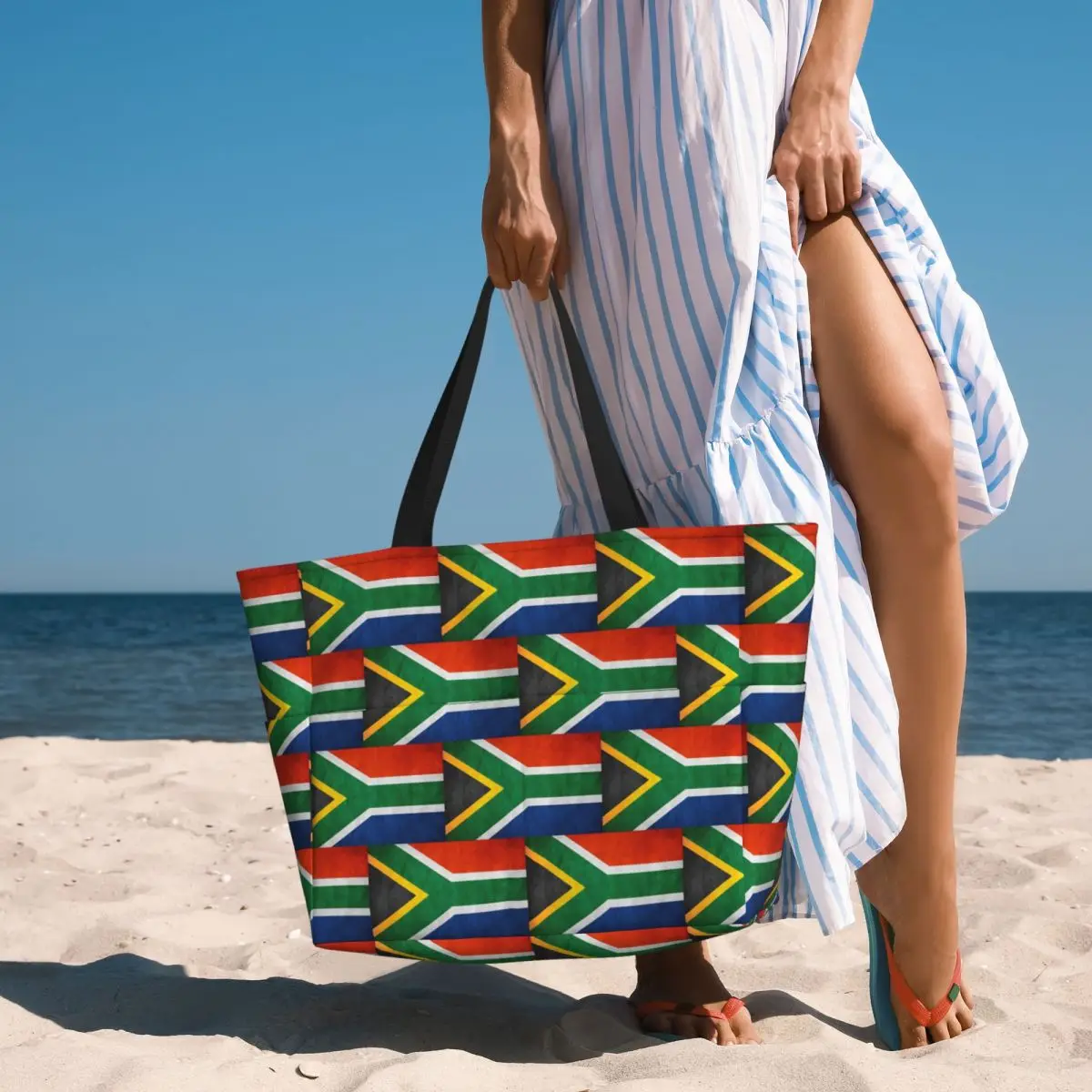 South Africa Flag National Flag Of South Africa Beach Tote Bag Sport Gym Yoga Duffle Large Tote Bag Women Travel Bag Fitness bag