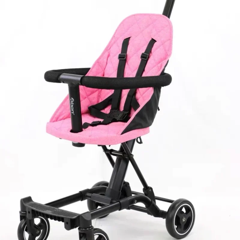 Lightweight Baby Walker – Four-Wheel Folding Stroller Portable Three-Wheel Car for Children Travel-Friendly Pocket Baby Carriage