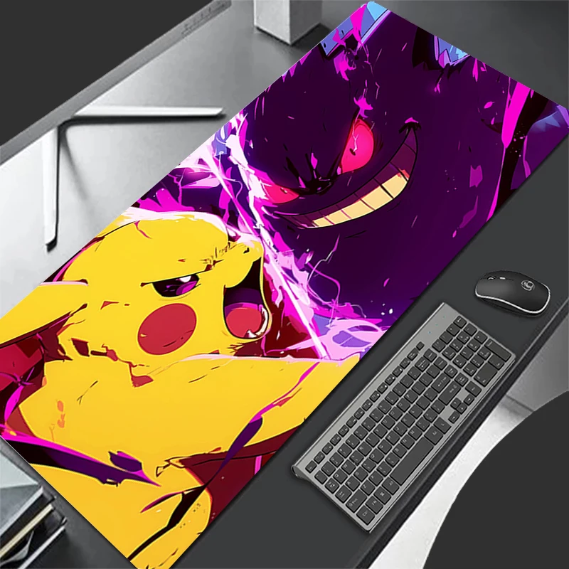 Purple Mouse Pad Large Gamer 900x40 P-pokemonS G-gengar Keyboard Desk Mouse Mat XL Carpet Rubber Tapis Souris Gaming PC Mousepad