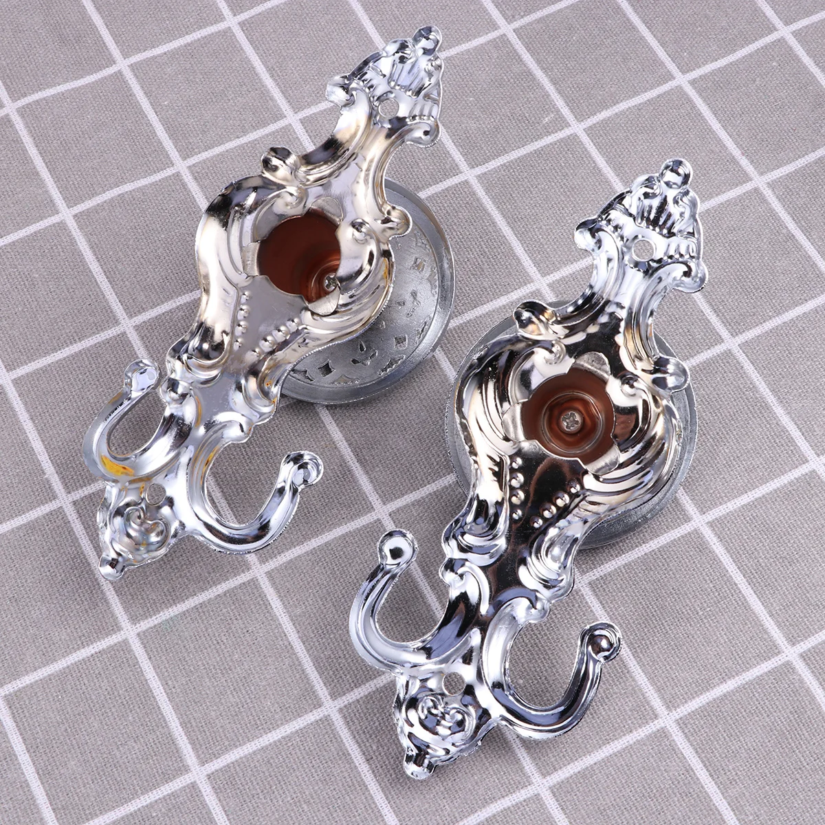 

1Pair Silver Metal Curtain Tieback Hooks Zinc Alloy Anti-Rust Curtain Holder Wall Hanger Tassel Tieback for Home Decor