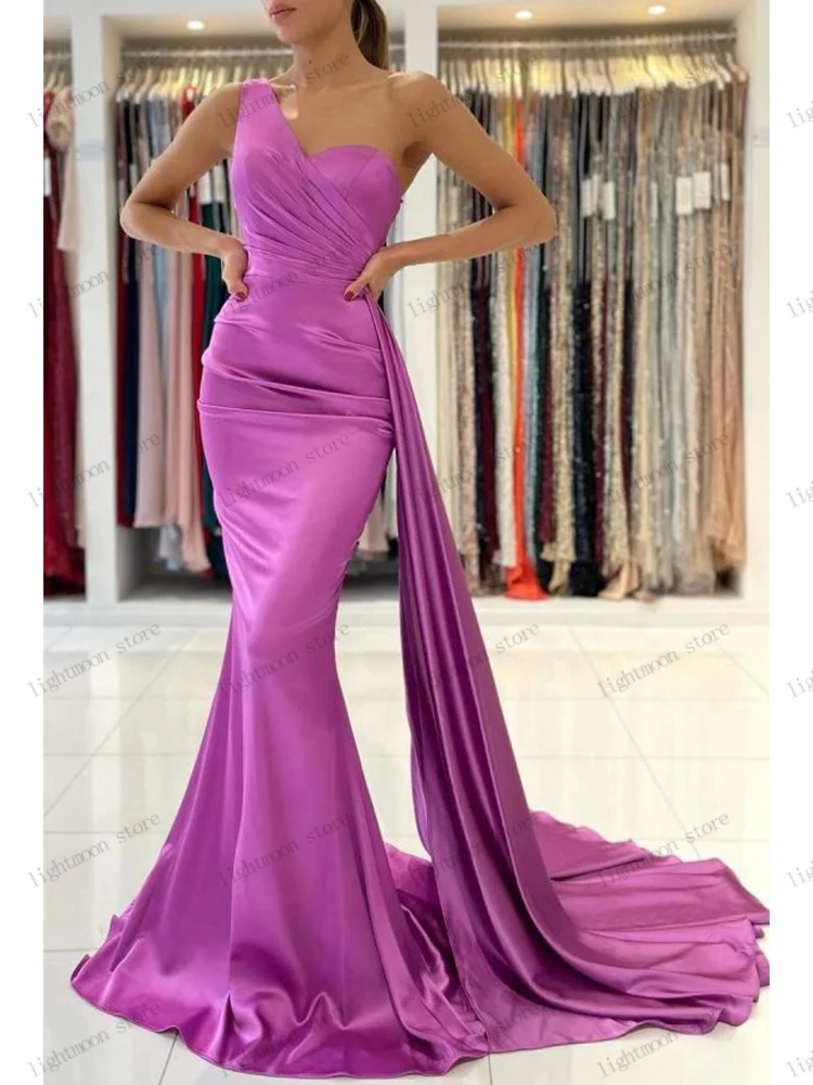 

Vintage Evening Dresses Beautiful Prom Dress One Shoulder Floor Length Ball Gowns Candy Color Robes Elegant Vestidos De Gala