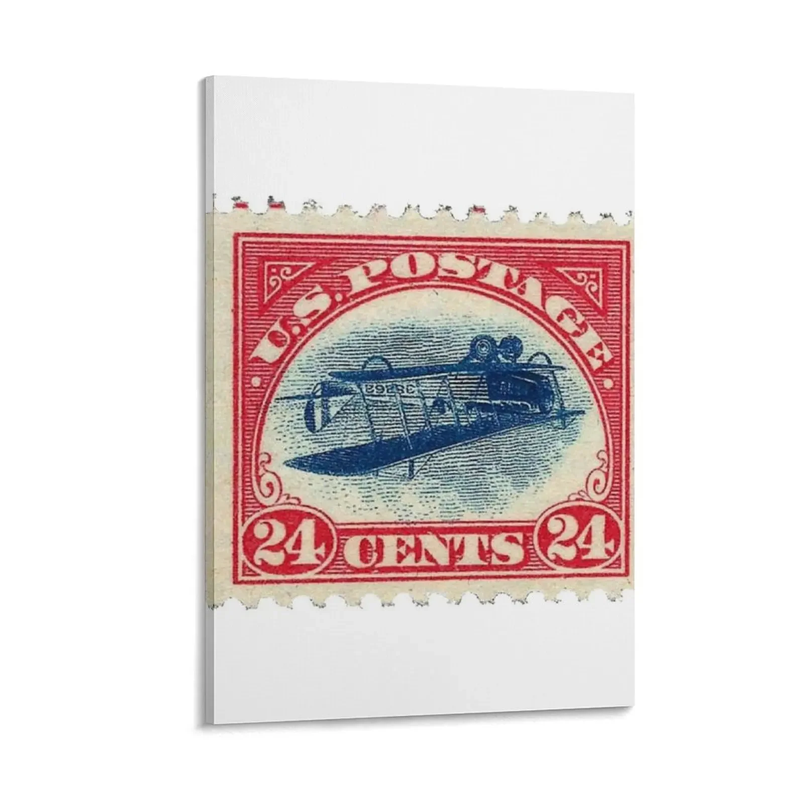 

Rare Vintage US Airmail 1918 Issue Postage Stamp Canvas Painting wall decoration anime room decor