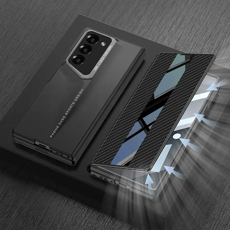 

Кожаный складной чехол Blade Armor для Samsung Galaxy Z Fold 6, стеклянный откидной держатель на переднем экране, пластиковый чехол для Galaxy ZFold 4, чехлы
