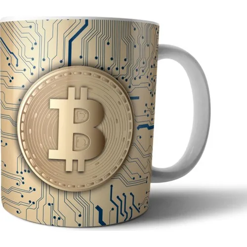 Pixxa Bitcoin Mug Cup Model 1. Gift, Home, Office, Tea and Coffee Glass Beverage Cup, Glassware.